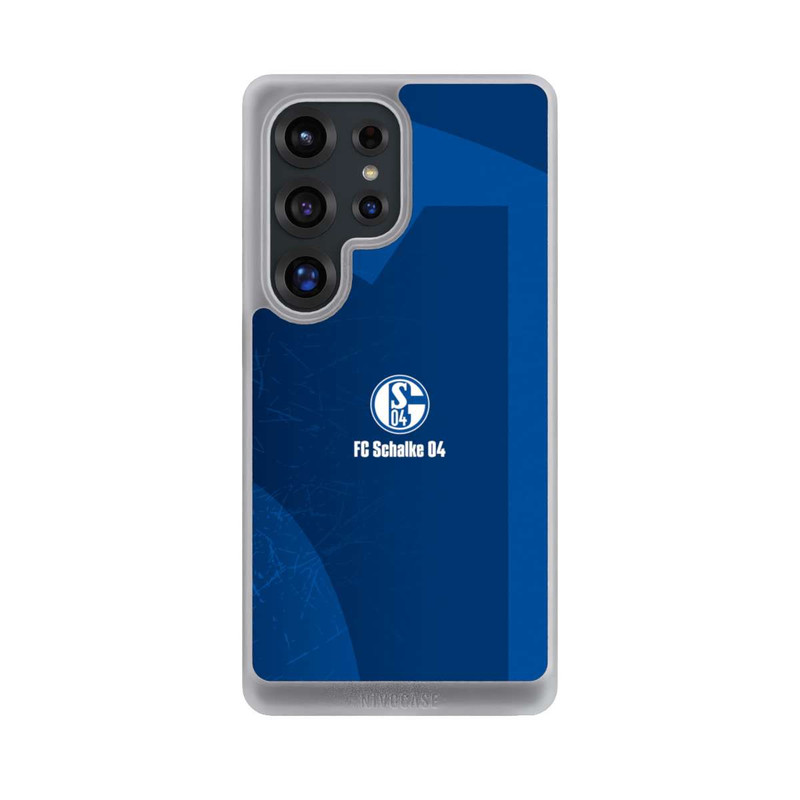 Galaxy S25 Ultra NIVOcore Schalke 04 Blauer Hintergrund Mit Logo