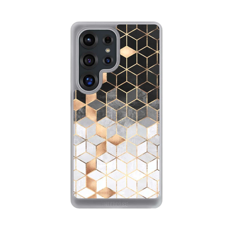Galaxy S25 Ultra NIVOcore Cubes Sombres & Dorés