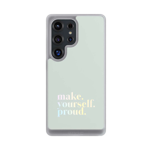 Samsung Galaxy S25 Ultra NIVOcore Make Yourself Proud Zitat-Minze und Farbverlauf