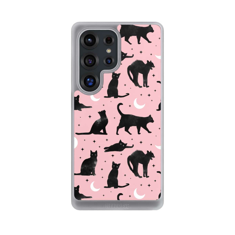 Galaxy S25 Ultra NIVOcore Cats And Moon On Pink