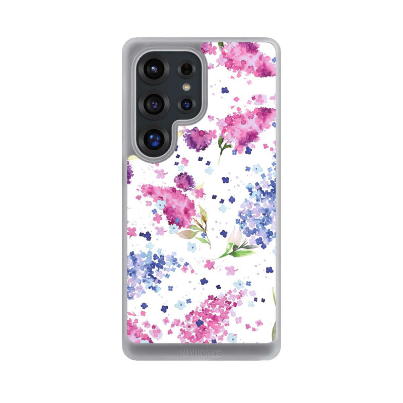 Galaxy S25 Ultra NIVOcore Hortensias Floraux Lilas Rose