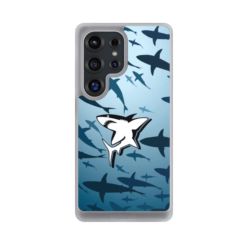Galaxy S25 Ultra NIVOcore Haie Muster Blau