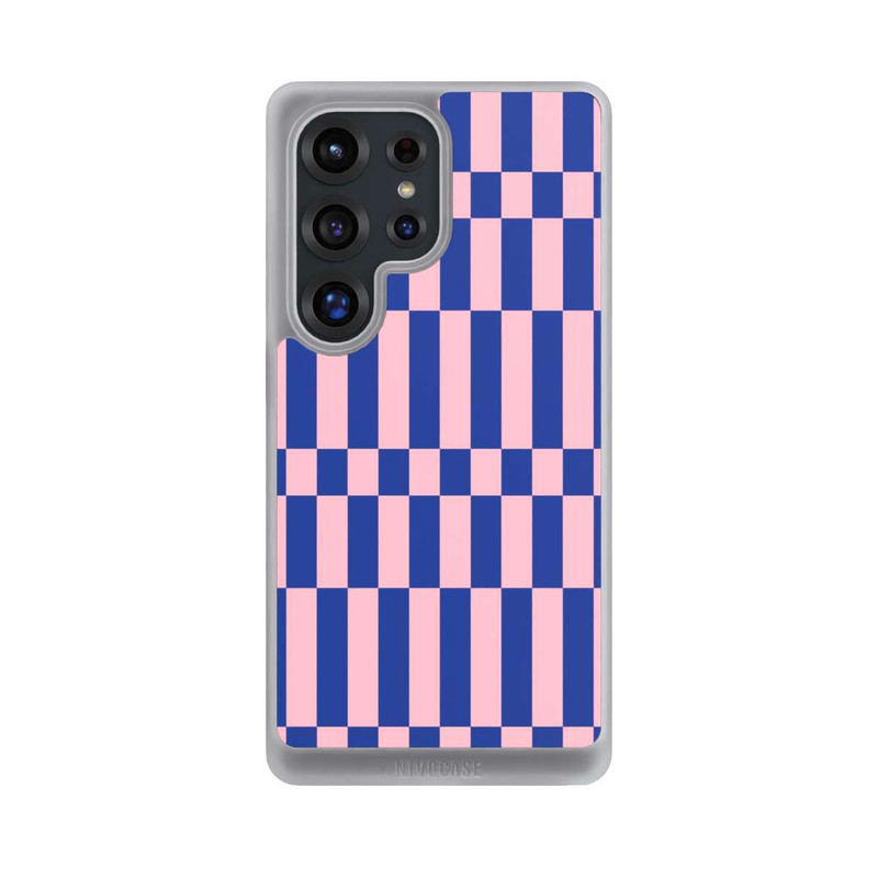 Galaxy S25 Ultra NIVOcore Checked Abstract Bold Electric Blue and Pink Color Block