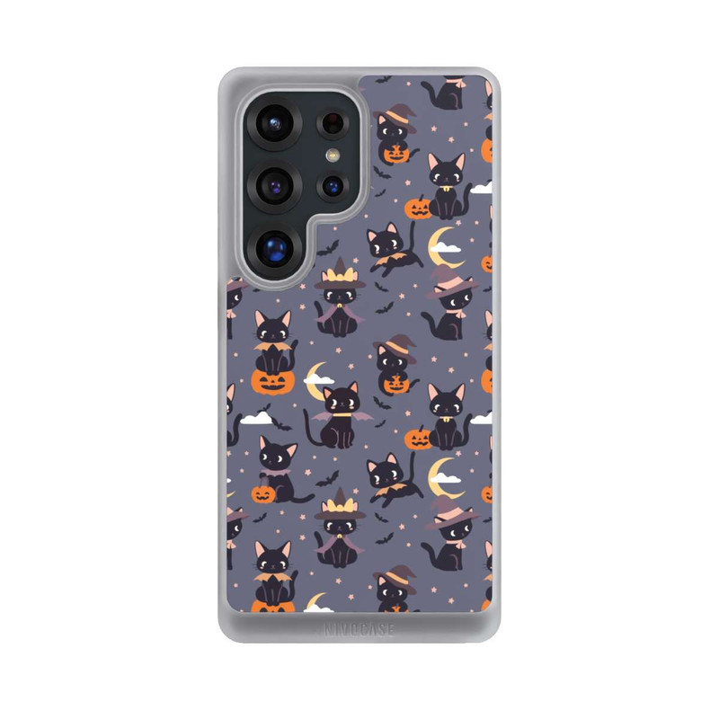 Galaxy S25 Ultra NIVOcore Cute Halloween Witch Cats and Pumpkins