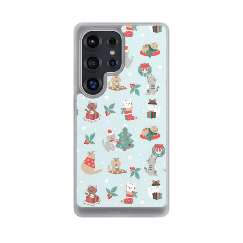 Galaxy S25 Ultra NIVOcore festliche Katzen im Winterwunderland