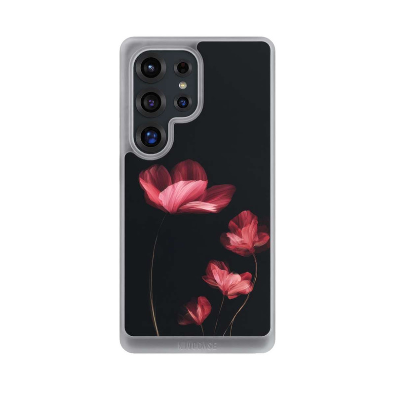 Galaxy S25 Ultra NIVOcore Burgunder Blüten schwarz