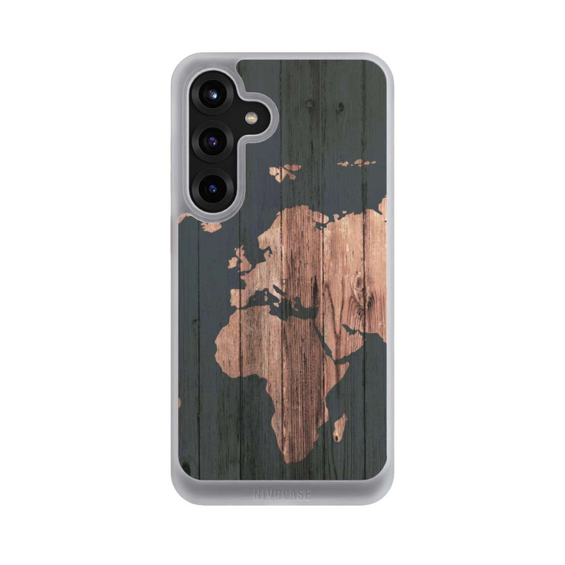 Galaxy S25 + NIVOcore Wooden World Map