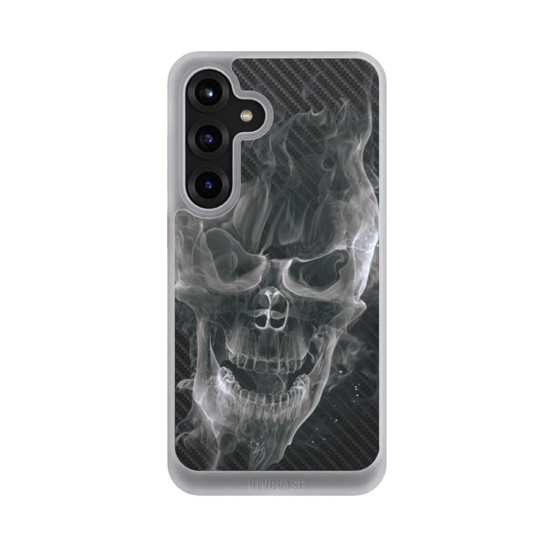 Galaxy S25 + NIVOcore rauchender Totenkopf Carbon