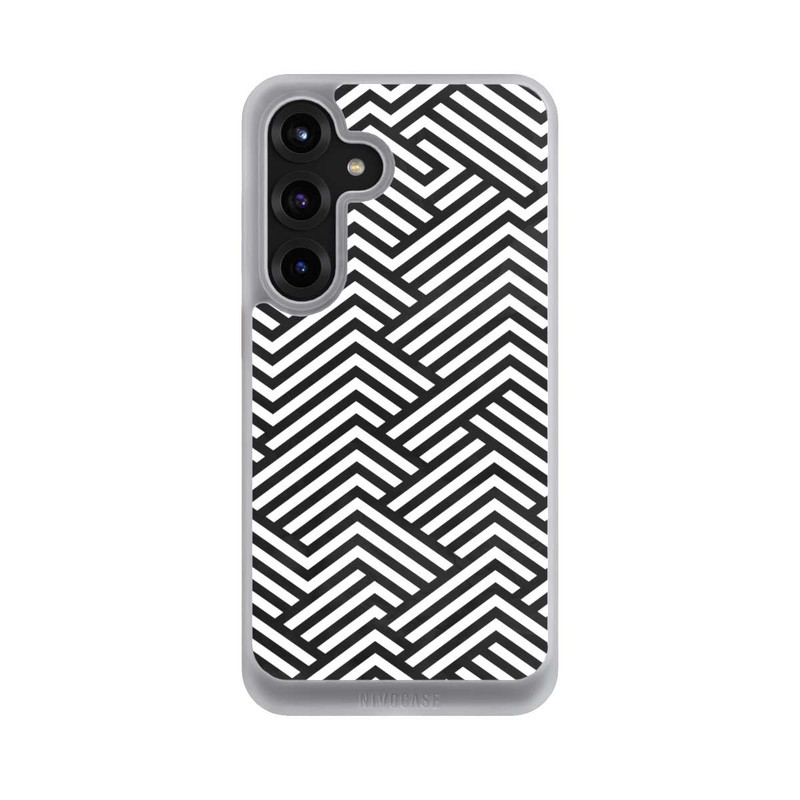 Galaxy S25 + NIVOcore Schwarz und Weiß ZigZag