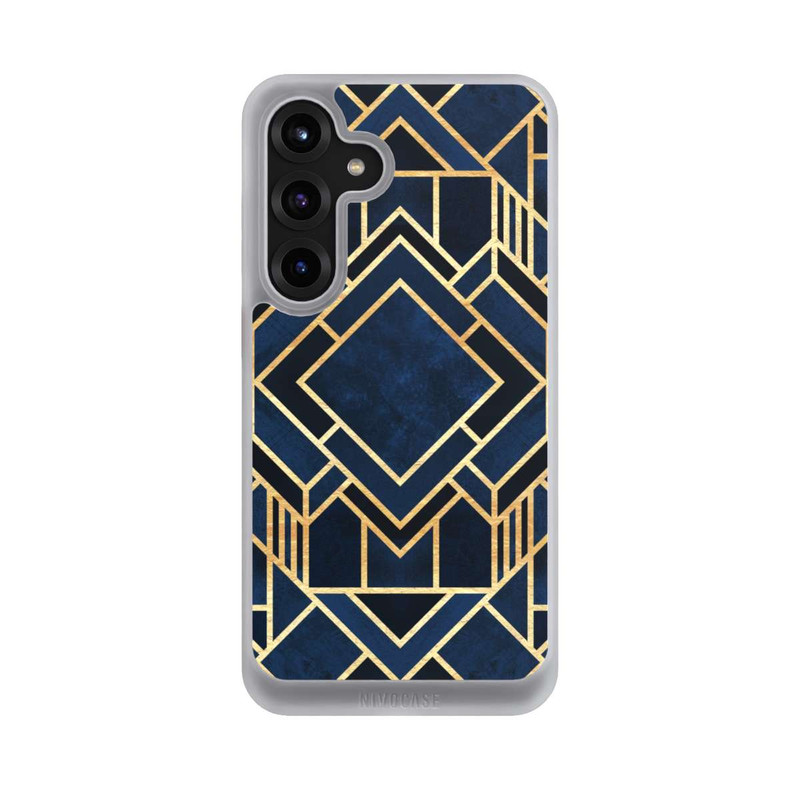 Galaxy S25 + NIVOcore Kunst Deko Blau Golddruck