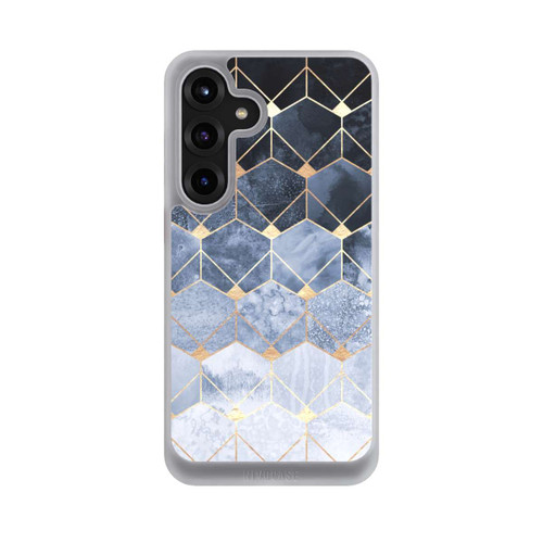 Samsung Galaxy S25+  NIVOcore Blaue Sechsecke und Diamanten Golddruck
