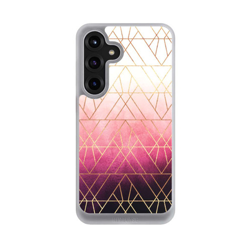 Samsung Galaxy S25+  NIVOcore Pink Ombre Dreiecke Golddruck
