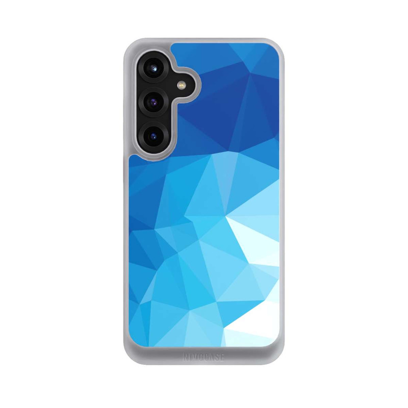 Galaxy S25 + NIVOcore Mosaïque Polygonale Bleue