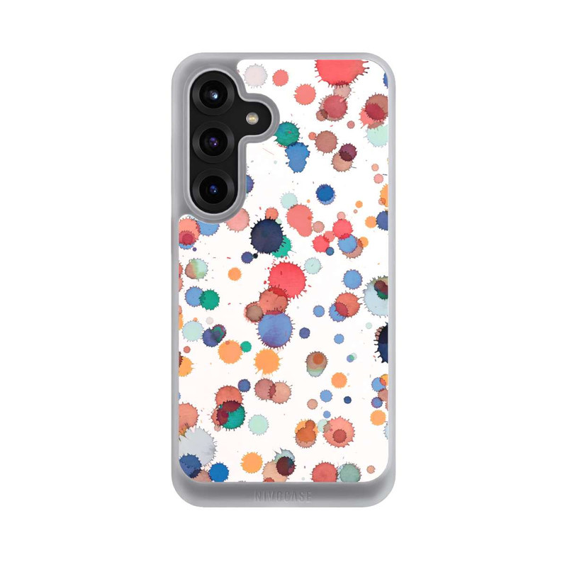 Galaxy S25 + NIVOcore Tropfen Aquarell Textur Blau Gelb