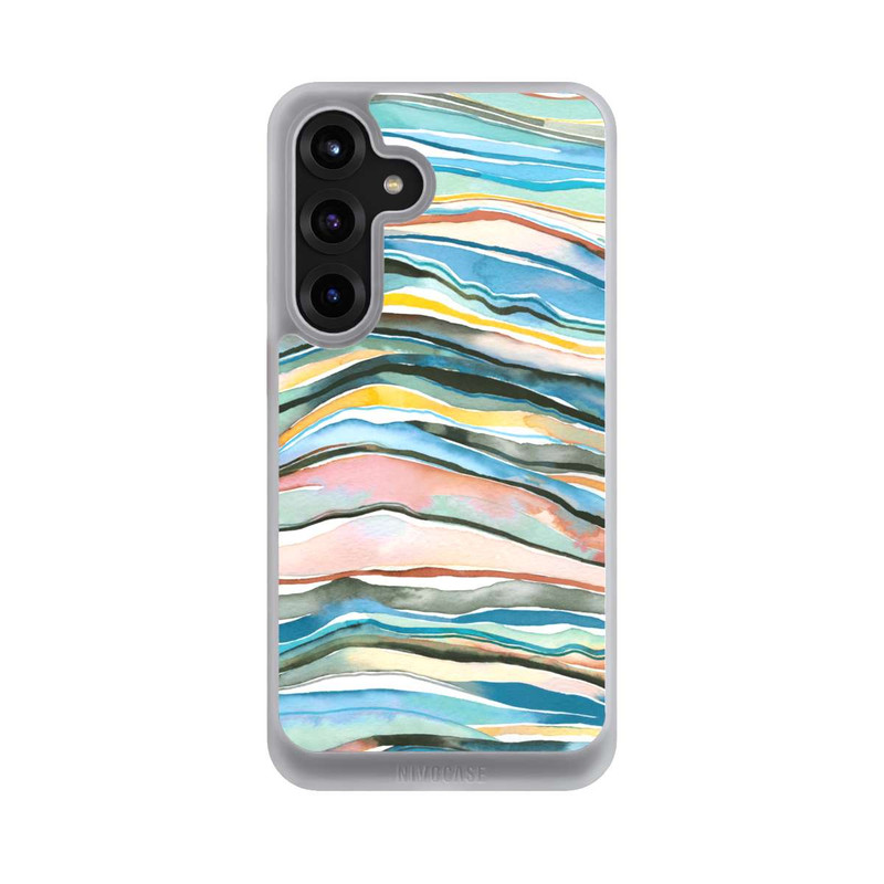 Galaxy S25 + NIVOcore Achatschichten Aquarellblau