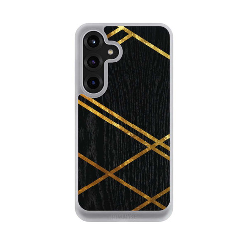 Samsung Galaxy S25+  NIVOcore Schwarzes geometrisches Muster Goldene Streifen