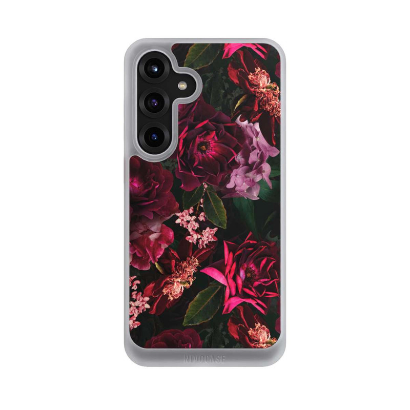 Galaxy S25 + NIVOcore Dunkle romantische Vintage Rosen und Pfingstrosen
