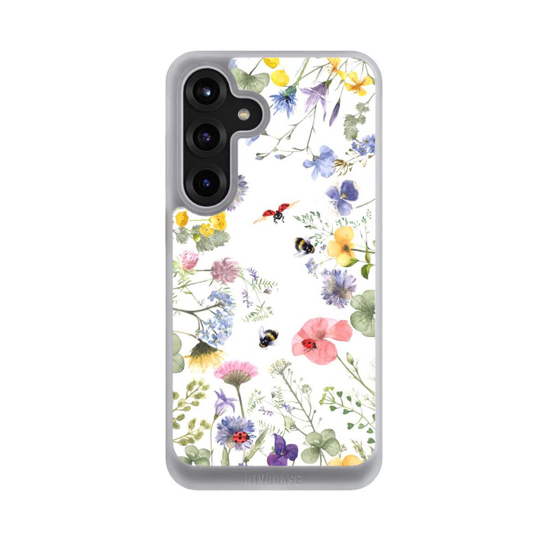 Galaxy S25 + NIVOcore Bunte Frühlingsblumen und Bienen
