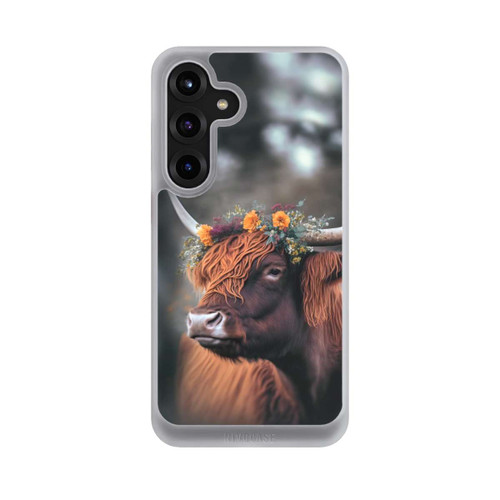 Samsung Galaxy S25+  NIVOcore Vache des Highlands avec des fleurs avec IA
