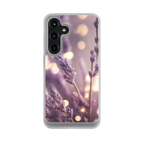 Samsung Galaxy S25+  NIVOcore Lavande en gros plan avec IA
