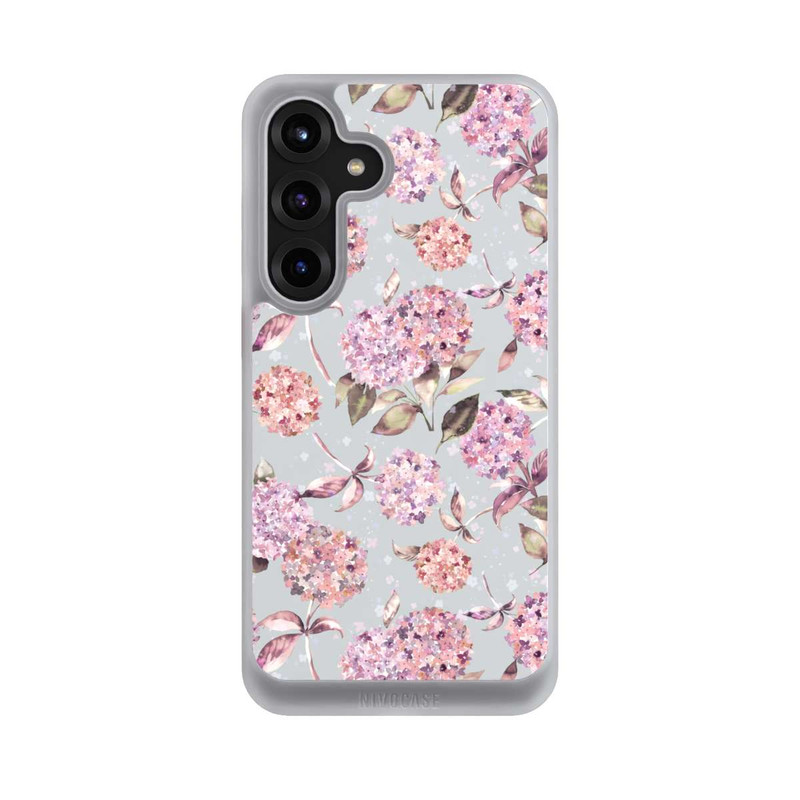 Galaxy S25 + NIVOcore Pastel Magic Hydrangea Floral Watercolor Pink