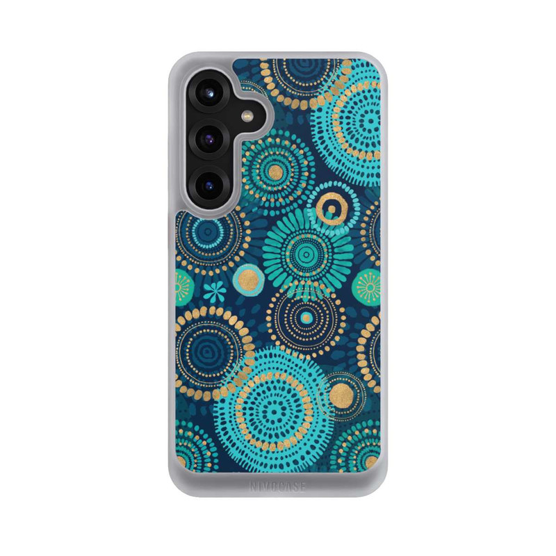 Galaxy S25 + NIVOcore Blockprint India Teal Gold