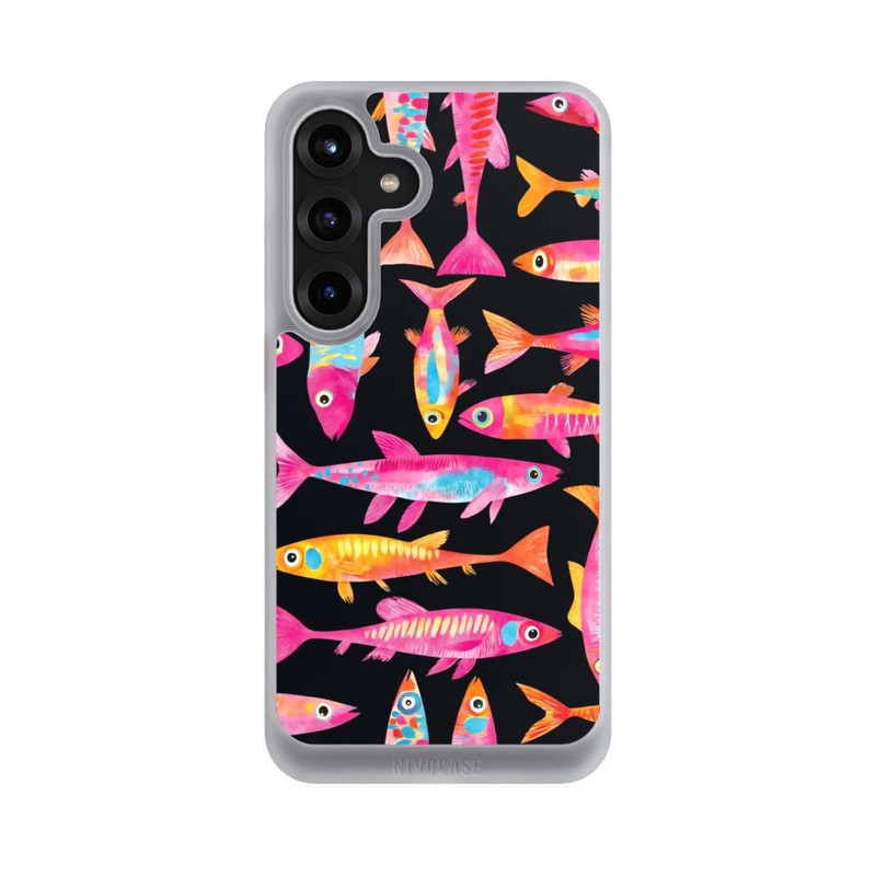 Galaxy S25 + NIVOcore Funky bunte Fisch Parade mit KI