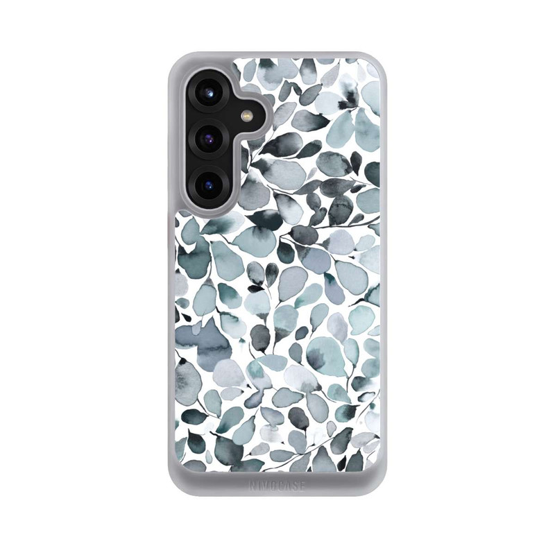 Galaxy S25 + NIVOcore Eucalyptus Watercolor Leaves Grey