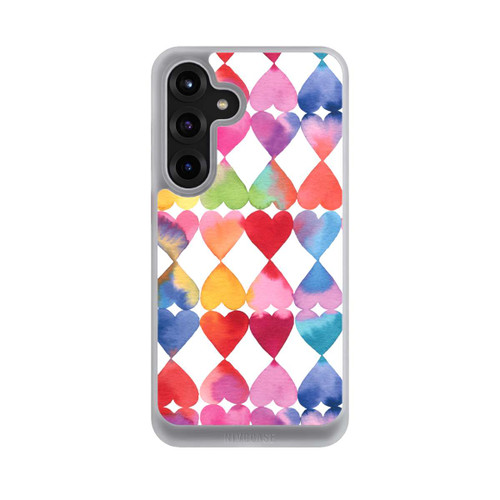 Samsung Galaxy S25+  NIVOcore Colorful Watercolor Hearts Pattern