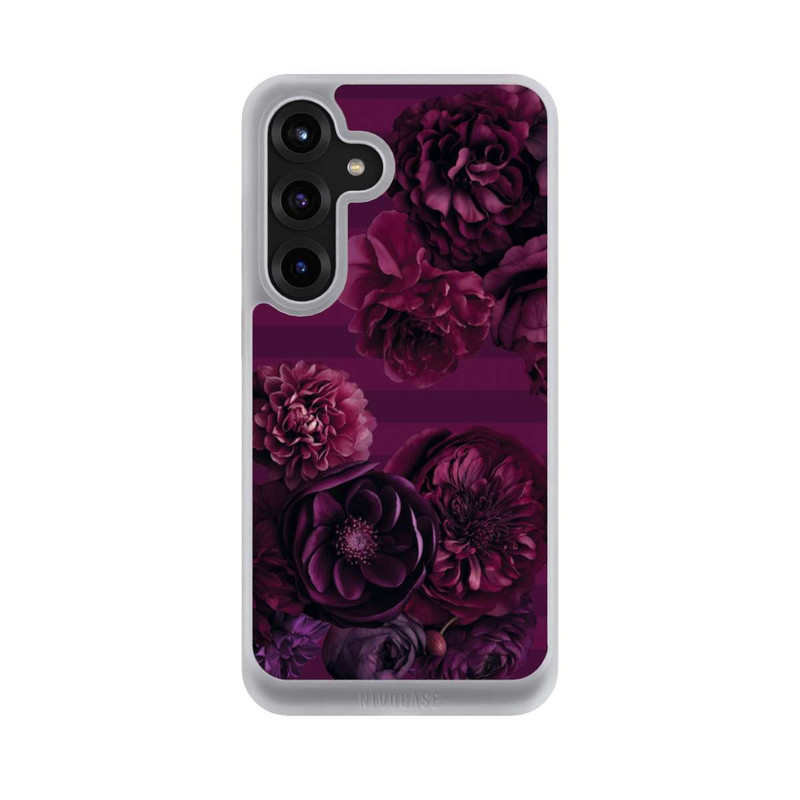 Galaxy S25 + NIVOcore Majestic Baroque Blossom Dream Burgundy Pink with AI