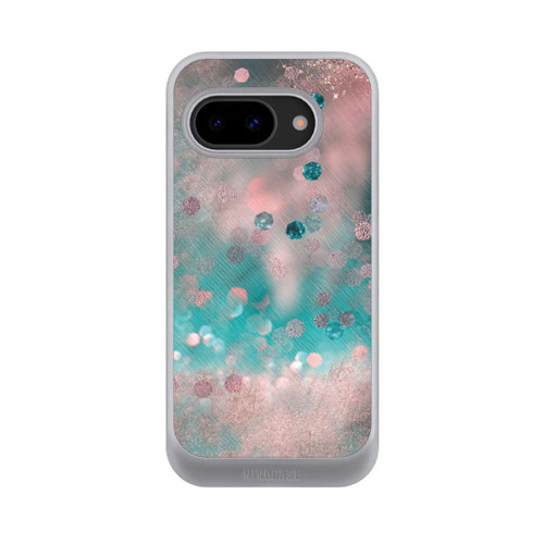 Google Pixel 9a NIVOcore Look pailleté glamour turquoise