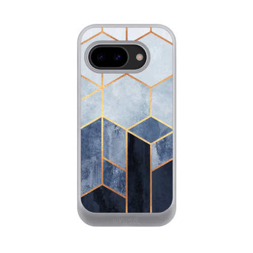 Google Pixel 9a NIVOcore Soft Blue Hexagons Gold Print