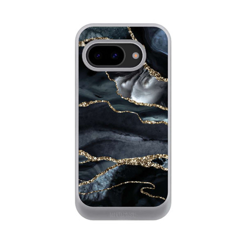 Google Pixel 9a NIVOcore Dunkler Marmor Gold Glitzerlook
