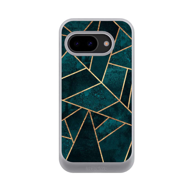Pixel 9a NIVOcore Tief Blaugrün Stein Gold Druck