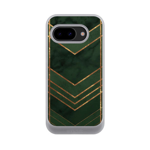 Google Pixel 9a NIVOcore Dunkelgrün gemustert Goldene Streifen