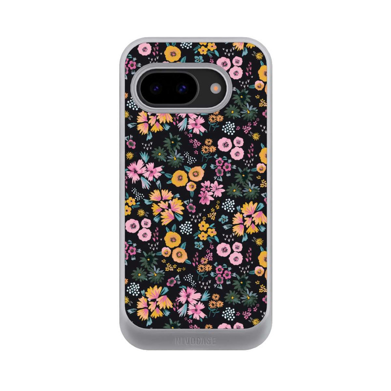Pixel 9a NIVOcore Kleine bunte Blumen Schwarz 2