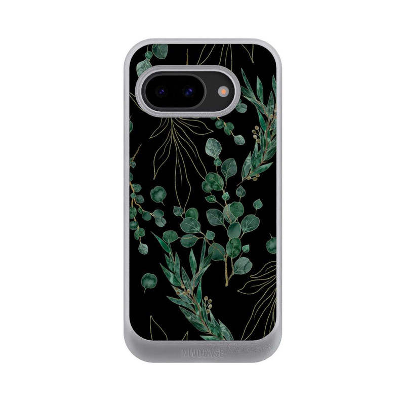 Pixel 9a NIVOcore Feuilles d'Eucalyptus Fond Noir
