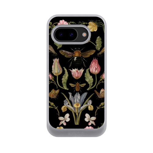 Google Pixel 9a NIVOcore Fleurs Sauvages et Abeilles Fond Noir