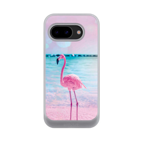 Google Pixel 9a NIVOcore Pink Flamingo on the beach