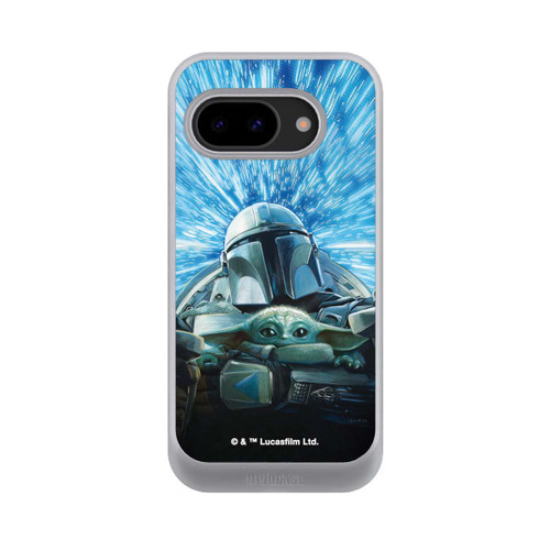 Google Pixel 9a NIVOcore Grogu und Mando fliegen blau