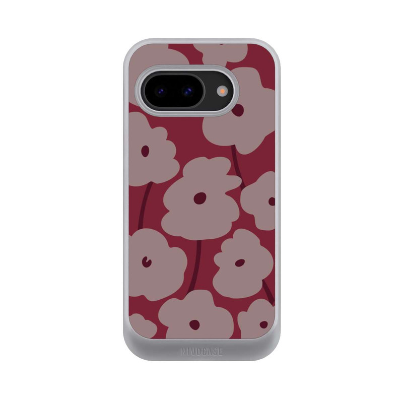 Pixel 9a NIVOcore Minimalistische Blumen Bordeaux