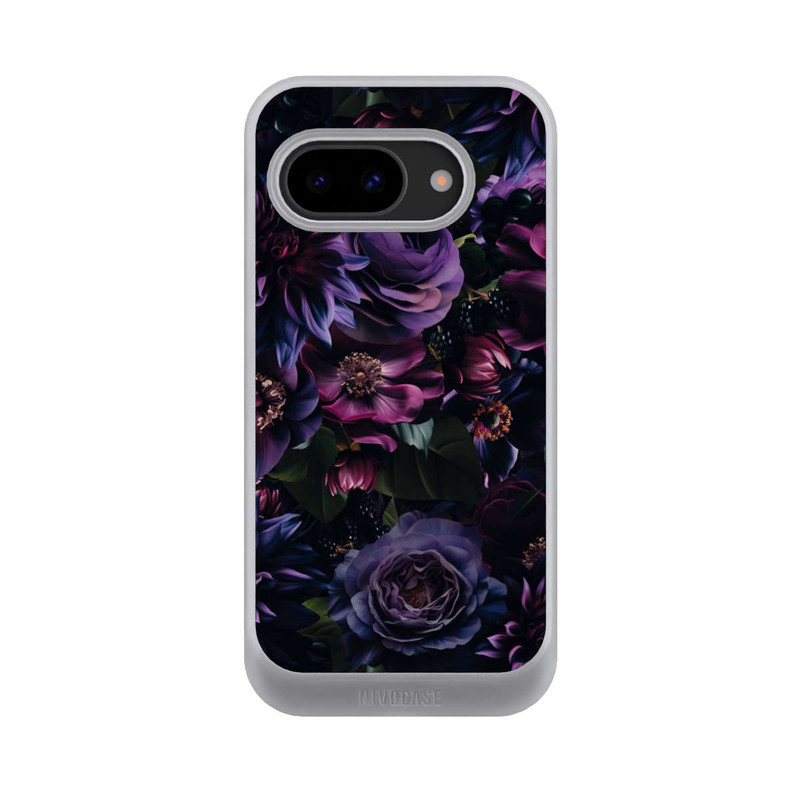 Pixel 9a NIVOcore Dark Purple Flowers
