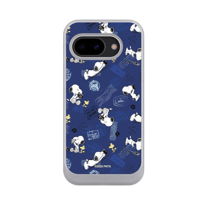Pixel 9a NIVOcore Peanuts Travel Stamps Pattern Blue