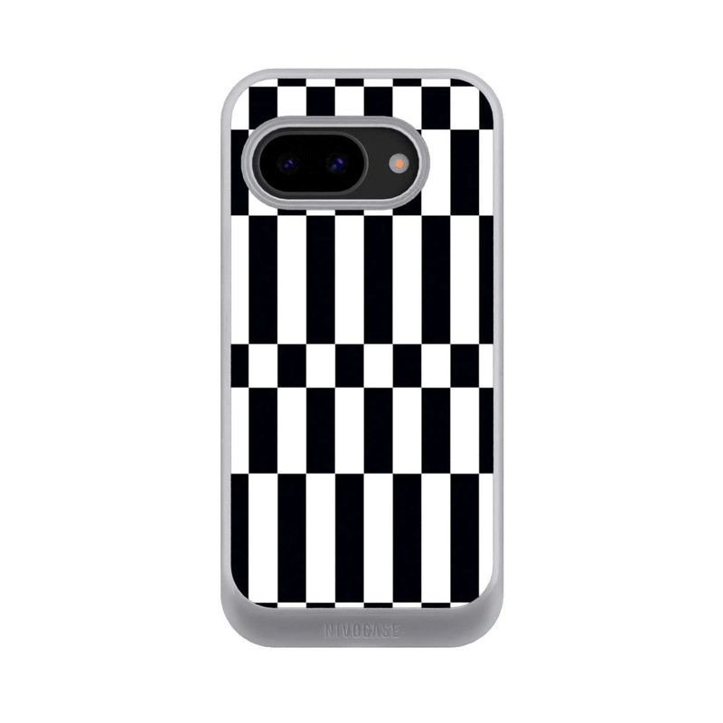 Pixel 9a NIVOcore Checked Abstract Bold Black and White Color Block
