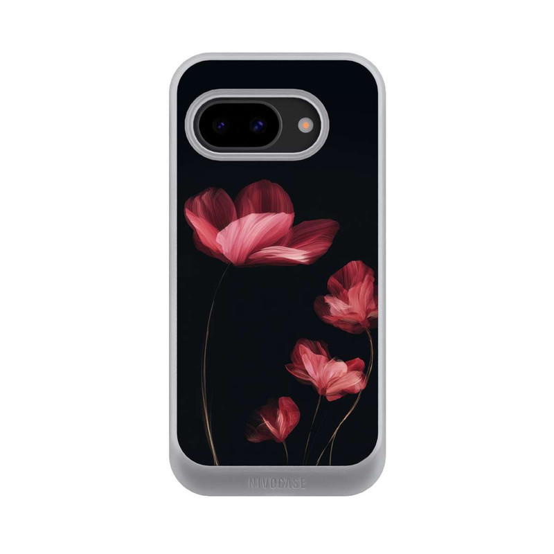 Pixel 9a NIVOcore Burgunder Blüten schwarz