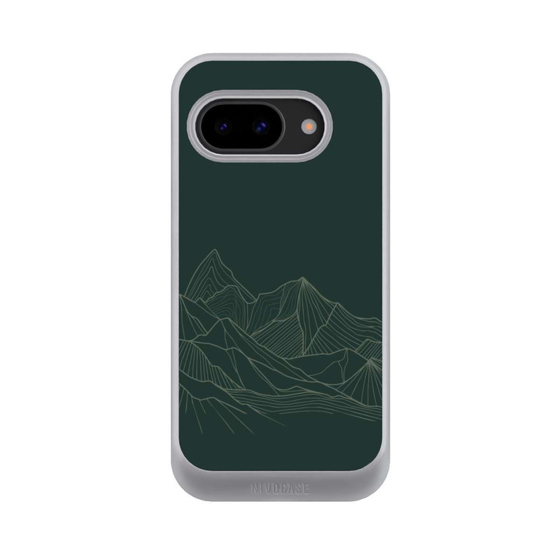 Pixel 9a NIVOcore Berg Line Art Grün