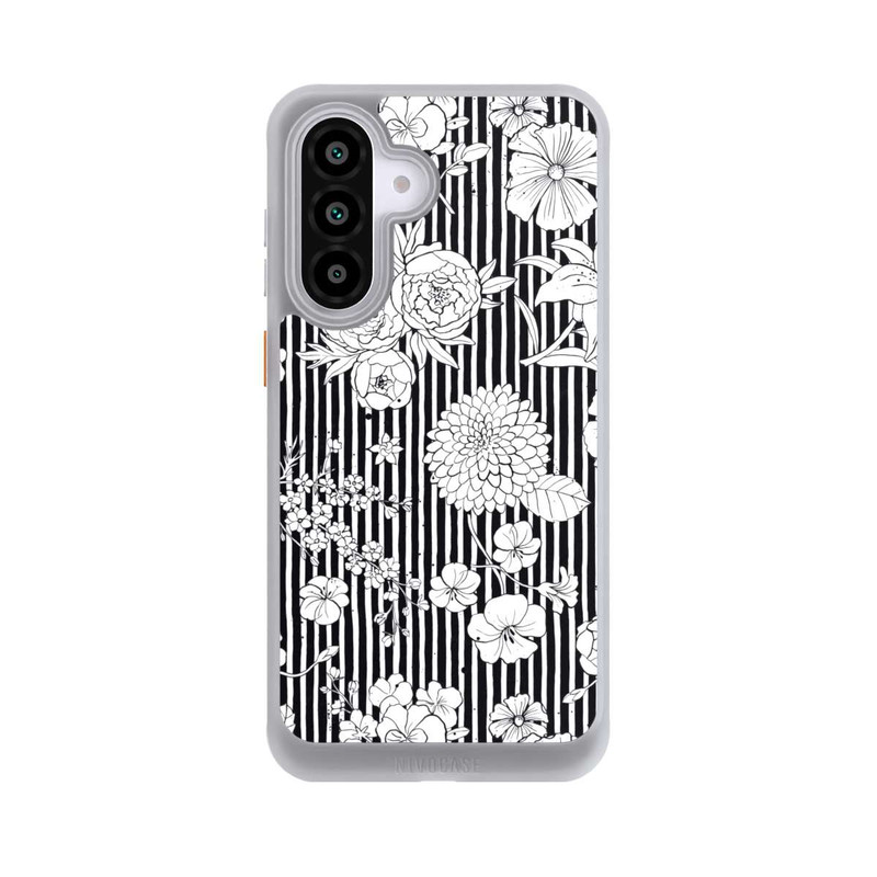 Galaxy A56 5G NIVOcore Flowers and Stripes Black and White