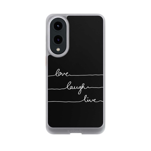 Samsung Galaxy S25 Edge NIVOcore Love Laugh Live weiß/schwarz