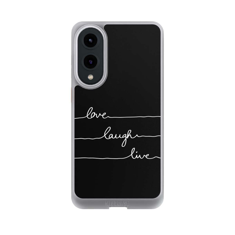 Galaxy S25 Edge NIVOcore Love Laugh Live weiß/schwarz