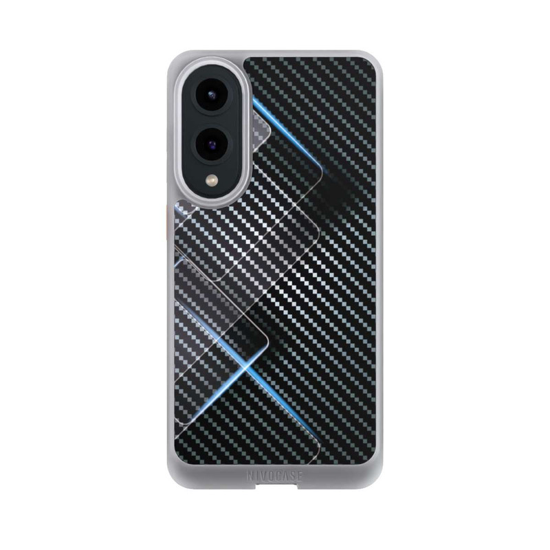 Galaxy S25 Edge NIVOcore Blaue Linien auf Karbon
